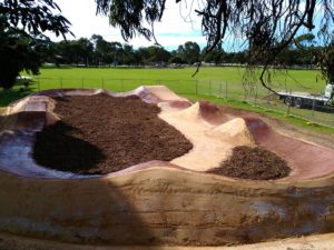 DirGlue used to stabilise pump track surface
